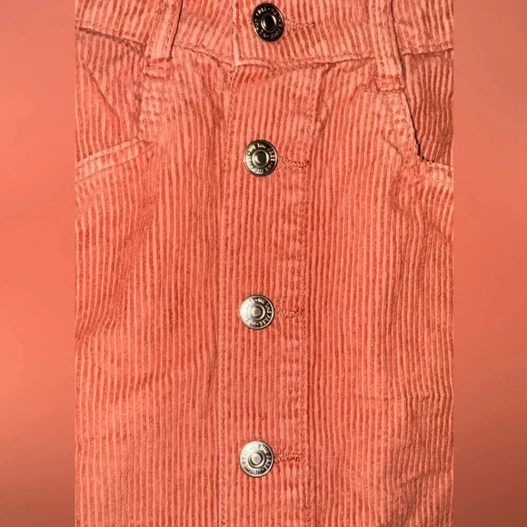 Free People Skirt Womens Size 2 Myrr Mini Ray Corduroy Pockets Button - Picture 6 of 6